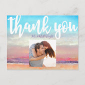 Beach Theme Wedding Vielen Dank Postcard Postkarte (Vorderseite)
