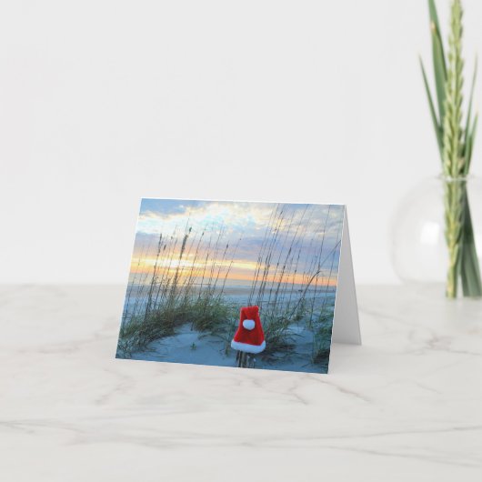 Beach Theme Weihnachtskarte Karte (Vorderseite)