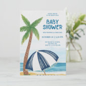 Beach-themed baby shower Invitation Einladung (Stehend Vorderseite)