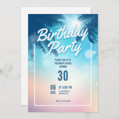 Beach Themed Birthday Party Invitation (Vorne/Hinten)