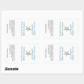 Beach-Themed Blue + Starfish Handmade Soap Label Rechteckiger Aufkleber (Blatt)