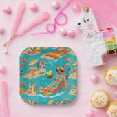 Beach themed for Siamese Cat Lovers Party Pappteller (Party)