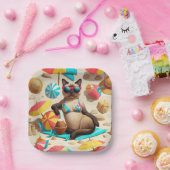  Beach themed for Siamese Cat Lovers Party Pappteller (Party)
