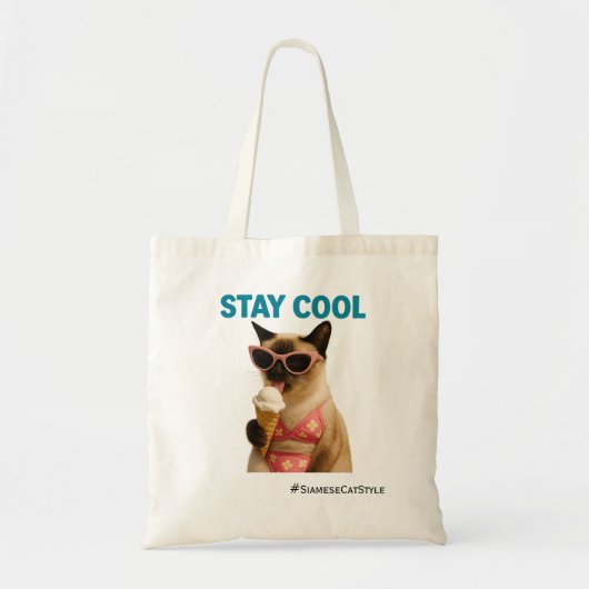Beach themed for Siamese Cat lovers Tragetasche (Vorne)