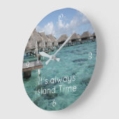 Beach Themed, Island Time Clock Große Wanduhr (Winkel)