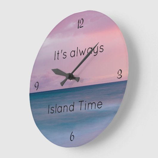 Beach Themed, Island Time Clock Große Wanduhr (Winkel)
