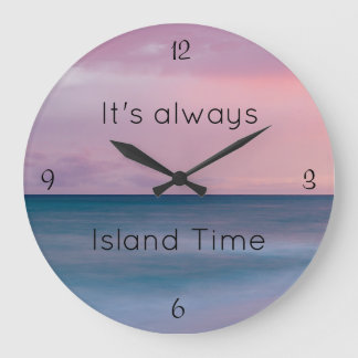 Beach Themed, Island Time Clock Große Wanduhr