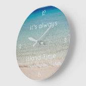Beach Themed, Island Time Clock Große Wanduhr (Winkel)