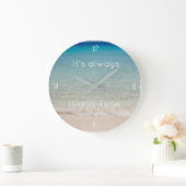 Beach Themed, Island Time Clock Große Wanduhr (Zuhause)