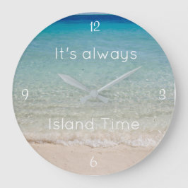 Beach Themed, Island Time Clock Große Wanduhr