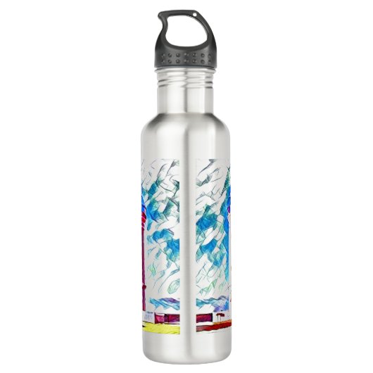 Beach Themed Lighthouse Edelstahlflasche (Rückseite)