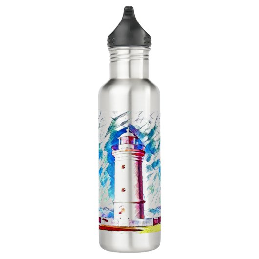 Beach Themed Lighthouse Edelstahlflasche (Rechts)