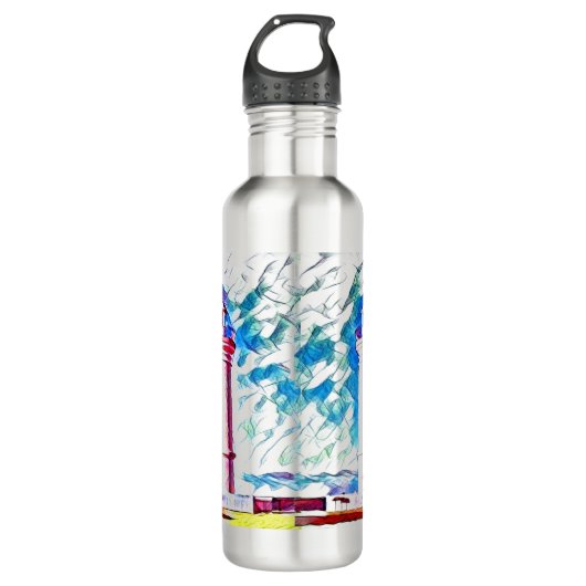Beach Themed Lighthouse Edelstahlflasche (Vorderseite)