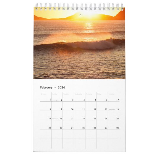 Beach Themed Ocean Foto Geschenk Kalender (Feb 2026)