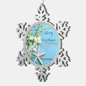 Beach Themed Weihnachtsschmuck Pewter Starfish Schneeflocken Zinn-Ornament (Rechts)