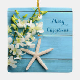 Beach Themed Weihnachtsschmuck Square Starfish