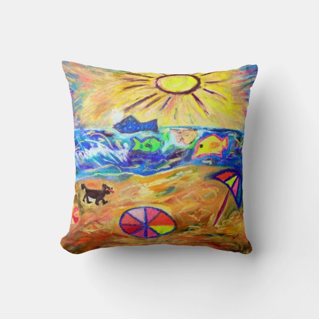 BEACH THEMER DESIGNER DURCH PILLOWS - FERIENGESCHE KISSEN (Vorderseite)