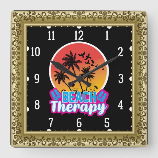 Beach Therapy-18920 Quadratische Wanduhr (Vorderseite)