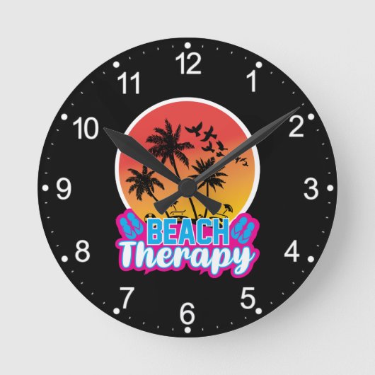 Beach Therapy-18920 Runde Wanduhr (Vorderseite)