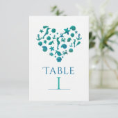 Beach Things Aquamarin Tischnummer Cards (Stehend Vorderseite)