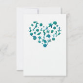 Beach Things Aquamarin Tischnummer Cards (Rückseite)