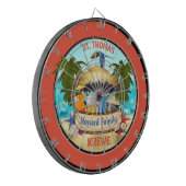 Beach Tiki Bar Dart Board Dartscheibe (Vorderseite Links)