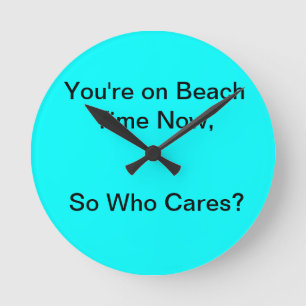 Beach Time Clock Runde Wanduhr