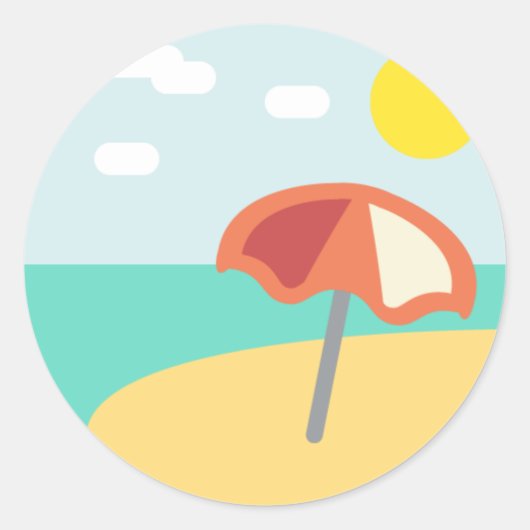 Beach Time Emoji Runder Aufkleber (Vorderseite)