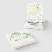 Beach Time ist die beste Zeit für den Kunden Steinuntersetzer (Seitenansicht)