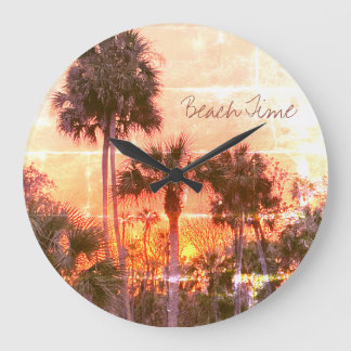 Beach Time Large Clock Große Wanduhr