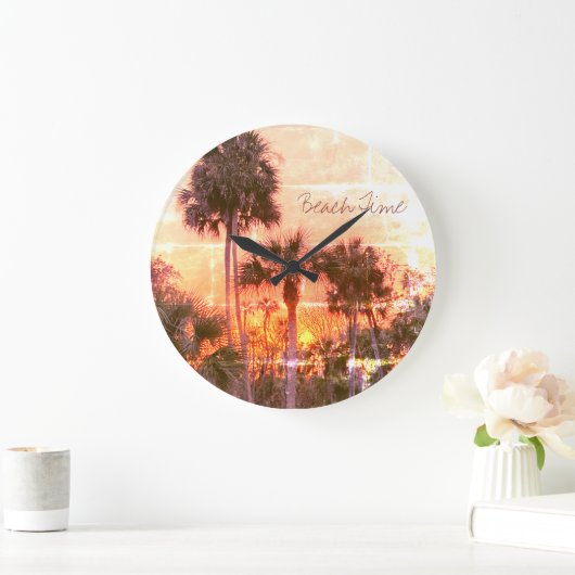 Beach Time Large Clock Große Wanduhr (Zuhause)