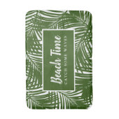 Beach Time Mod Green Palm Blätter Muster Badematte (Vorderseite Vertikal)