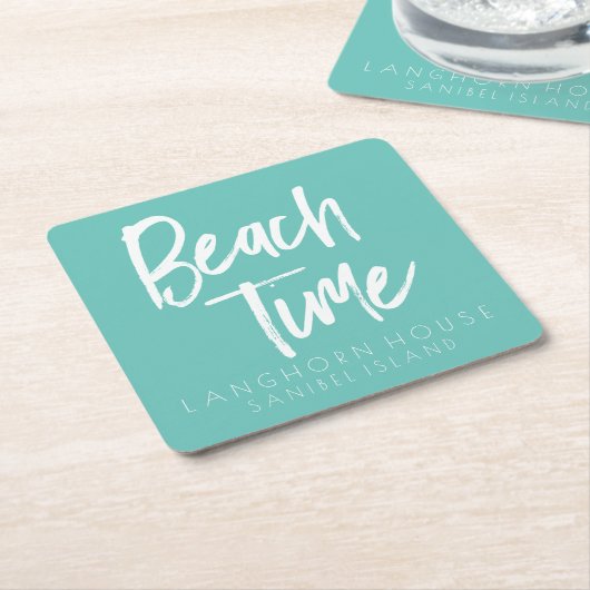 Beach Time Party Rechteckiger Pappuntersetzer (angewinkelt)