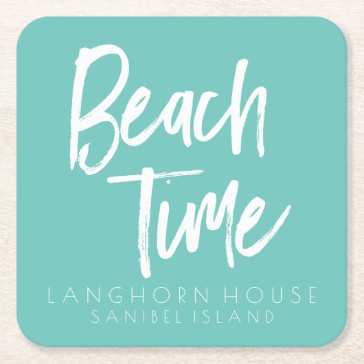 Beach Time Party Rechteckiger Pappuntersetzer (Vorderseite)