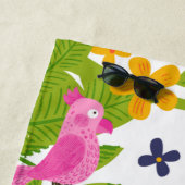 Beach Time Pink Flamingo und Parrot Strandtuch (Beispiel)