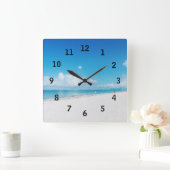 Beach Time Quadratische Wanduhr (Zuhause)