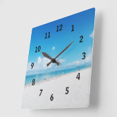 Beach Time Quadratische Wanduhr (Winkel)