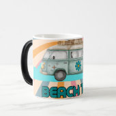 Beach Time Retro Van Vibes Verwandlungstasse (Vorderseite Links)
