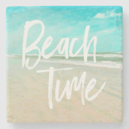 Beach Time Türkis Sky Beach Seascape Stone Coas Steinuntersetzer