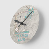 Beach Time Unique Funny Sandy Runde Wanduhr (Winkel)