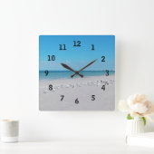 Beach Time Wall Clock Quadratische Wanduhr (Zuhause)