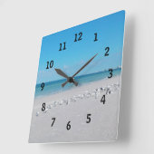 Beach Time Wall Clock Quadratische Wanduhr (Winkel)