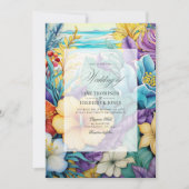 Beach Tones Blumensommer Einladung (Vorderseite)
