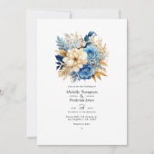Beach Tones Floral Summer Wedding Einladung (Vorderseite)