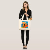 Beach Tote Bag: "Côte d'Azur" Jumbo Stoffbeutel (Vorderseite (Model))