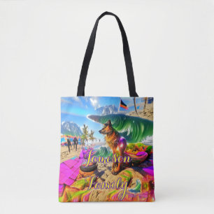 Beach Tote Tag Familienschwanz Deutscher Schäferhu Tasche
