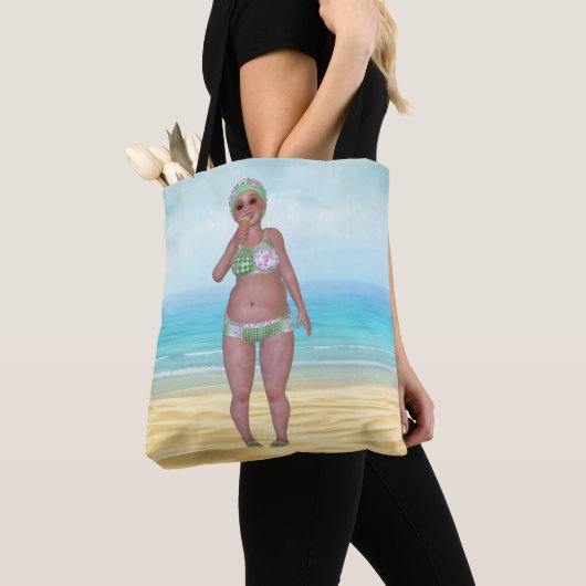 Beach Tote Tasche mit lustiger Badebekleidung (Von Nahem)