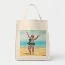 Beach Tote Tasche mit lustiger Badebekleidung
