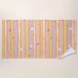 Beach Towel – Baby Joy & Creatures Pastel Animal Strandtuch