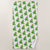 Beach Towel Happy St. Patrick's Day Rabbit Strandtuch (Vorderseite)